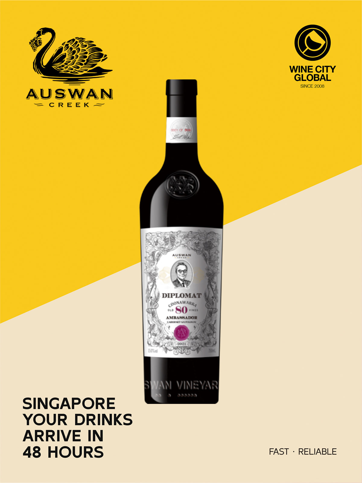 Diplomat 80 Ambassador Reserve  Cabernet Sauvignon Coonawara